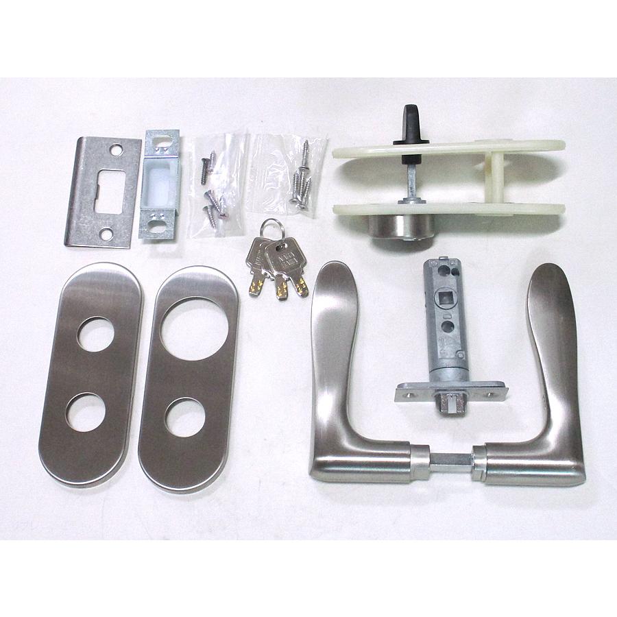 長沢製作所 室内用レバーハンドルチューブラ錠 小判座 シリンダー付