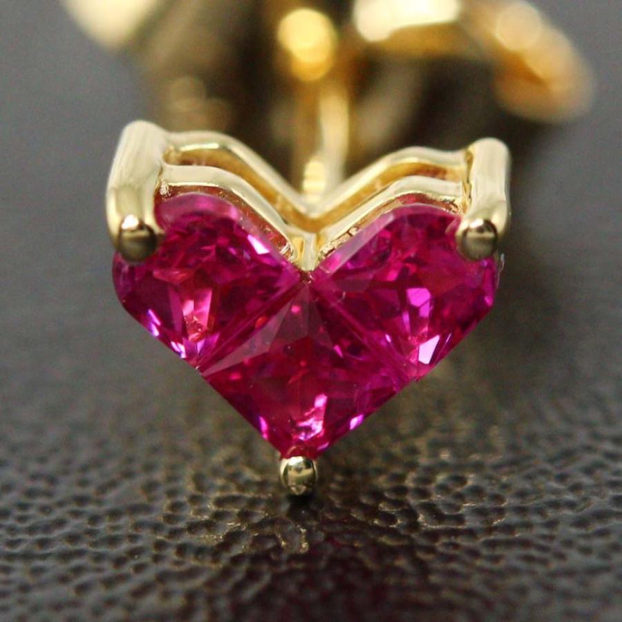 スタージュエリー ミステリアスハート ルビー スタッドピアス/K18YG
