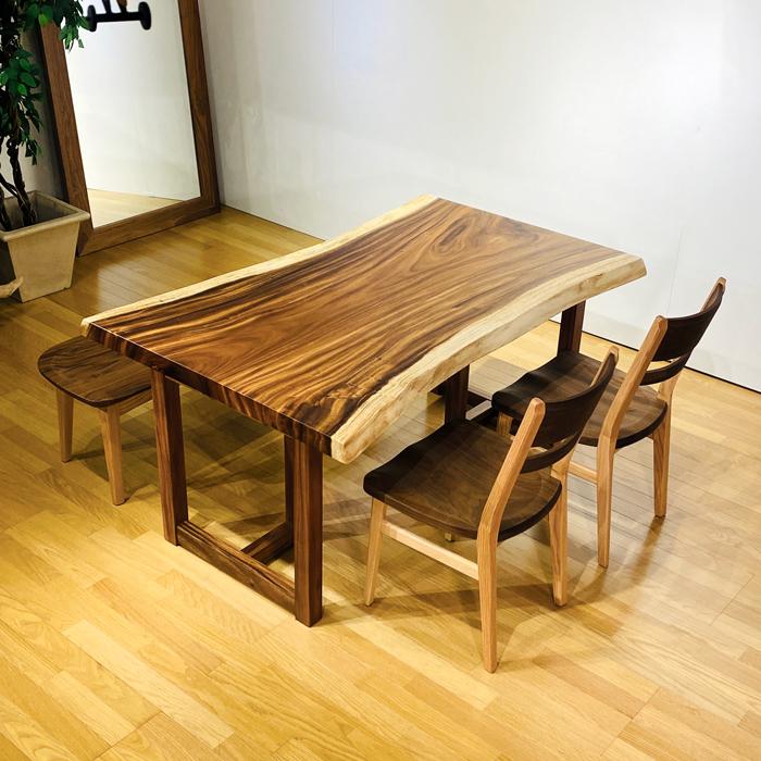 モンキーポッド一枚板ダイニングテーブル 幅151cm 一枚板 テーブル
