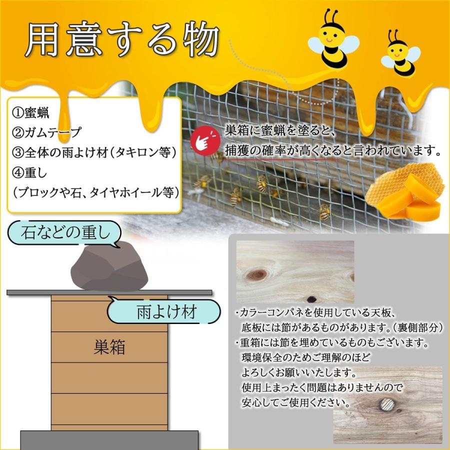 日本蜜蜂 巣箱 4段 二ホンミツバチ 日本みつばち 重箱式巣箱 送料無料