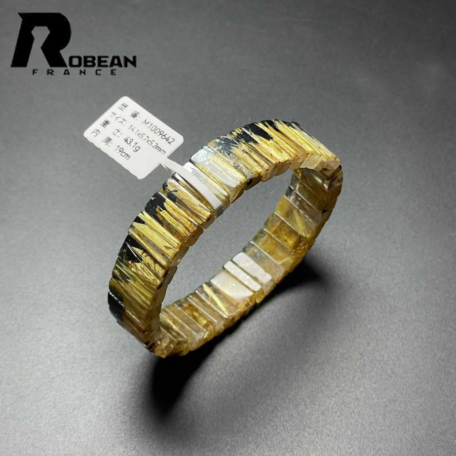 上級EU製☆ROBEAN・太陽花タイチンルチルバングル☆黄金針水晶