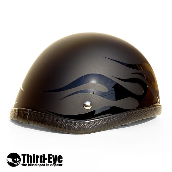 在庫 バイク ヘルメット ハーフキャップ フレイムス BLACK-BLACK