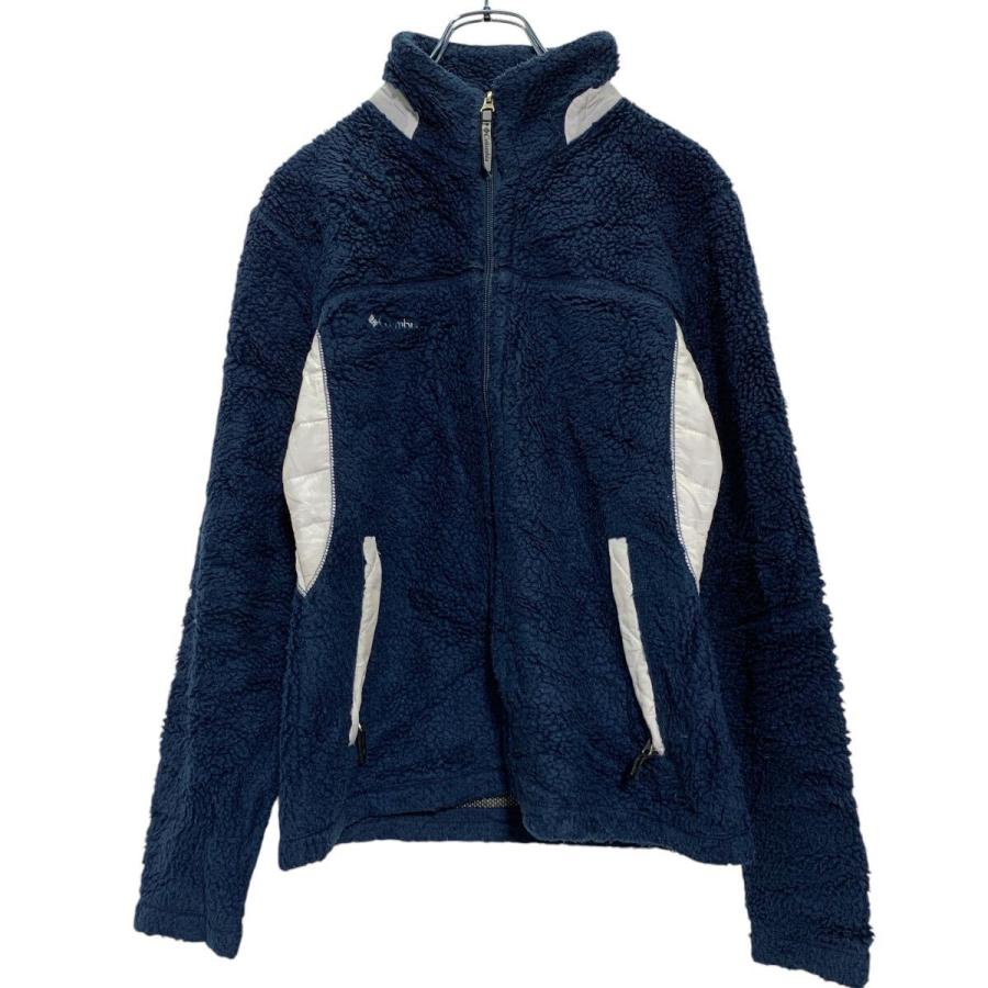 Columbia ジップアップ ボアジャケット M レディース ネイビー