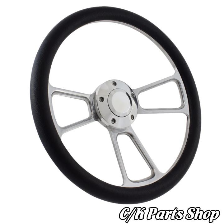 ビレットステアリングホイール 14インチ Φ35cm マッスル ハーフラップ