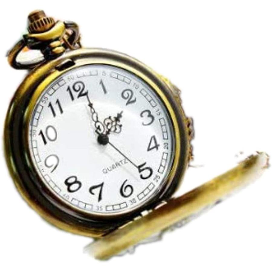 懐中時計 ペンダントウォッチ アンティーク風 石英 クォーツ ポケット