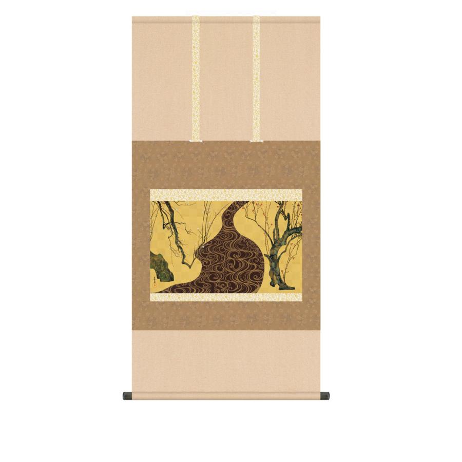 掛け軸 掛軸 尾形光琳 （ おがたこうりん ） 紅白梅図 こうはくばいず