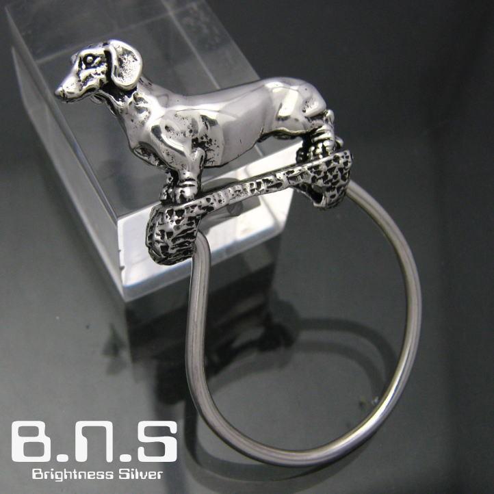 銀の犬、ダックスフントキーリング シルバー925 (キーホルダー、鍵、犬