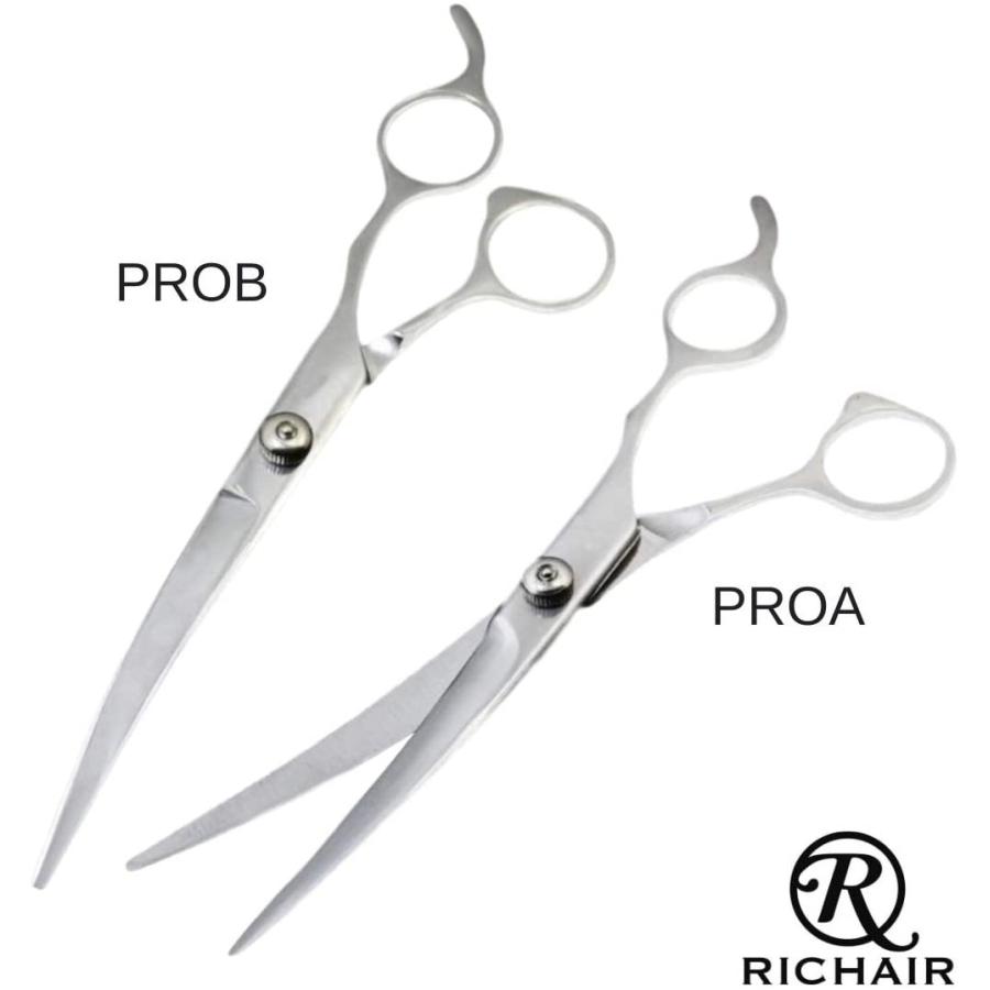 プロ仕様 ペット用 トリミング ハサミ カーブシザー 顔周り 足回り