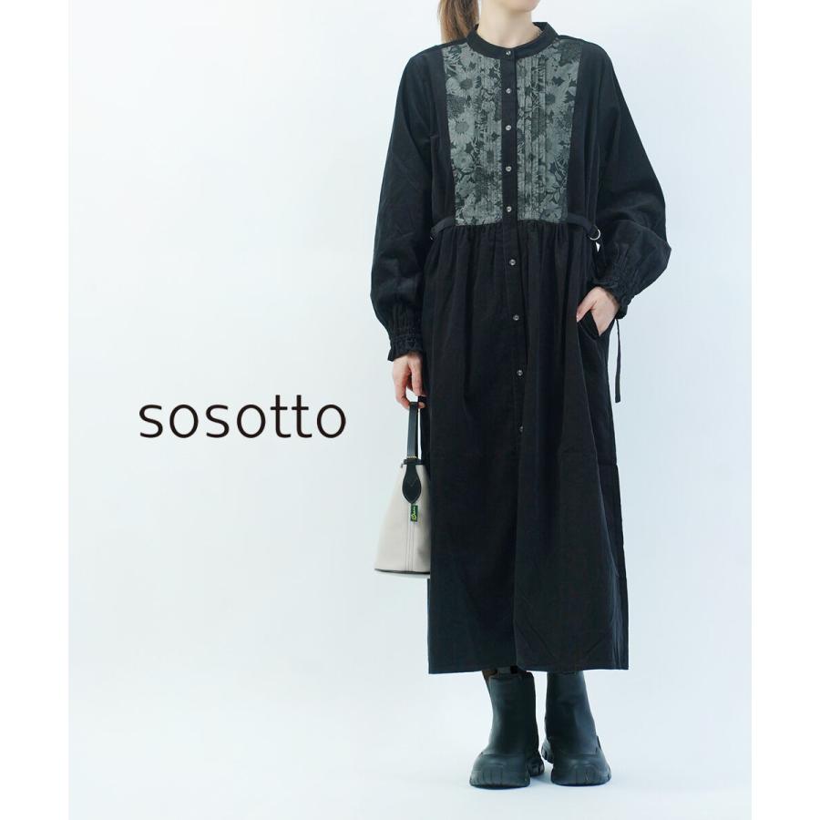 ソソット 細コール×LIBERTYビブヨークワンピース sosotto 2025秋冬新作