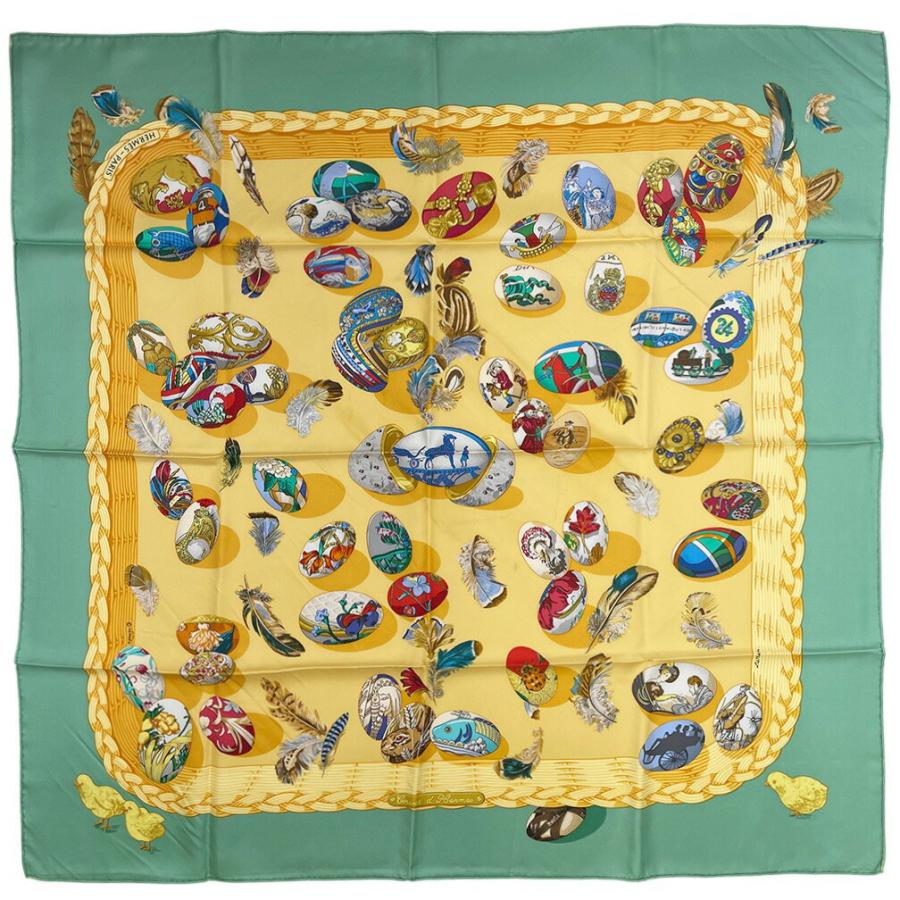 HERMES（エルメス） スカーフ カレ90 90cm シルク 100％ Couvee d