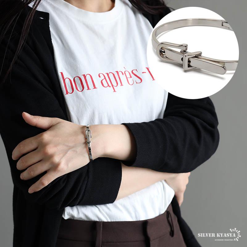 シルバー925 ベルトブレスレット シルバー ベルトバングル 腕輪 細身