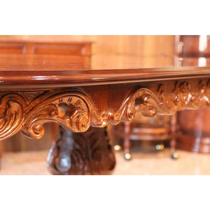 イタリア ダイニングテーブル 173cm幅 象嵌 楕円形 食卓 6人用 4人用