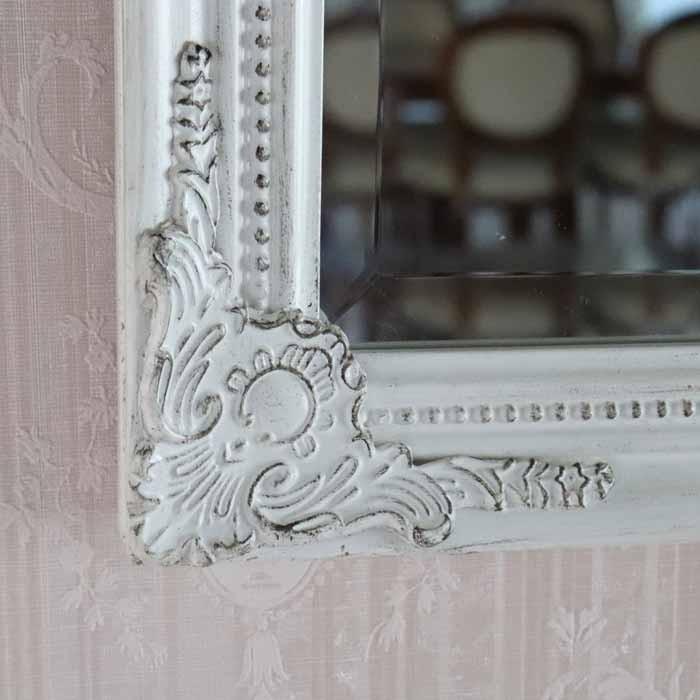 ミラー 壁掛け ホワイト 縦横兼用 鏡 アンティーク ヨーロピアン