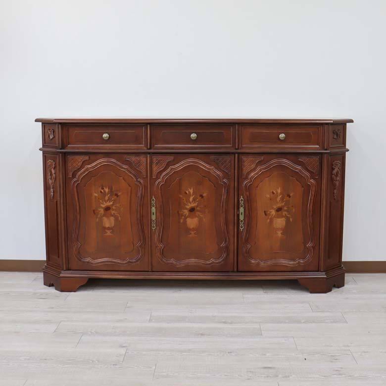 イタリア キャビネット サイドボード 170cm幅 象嵌 アンティーク