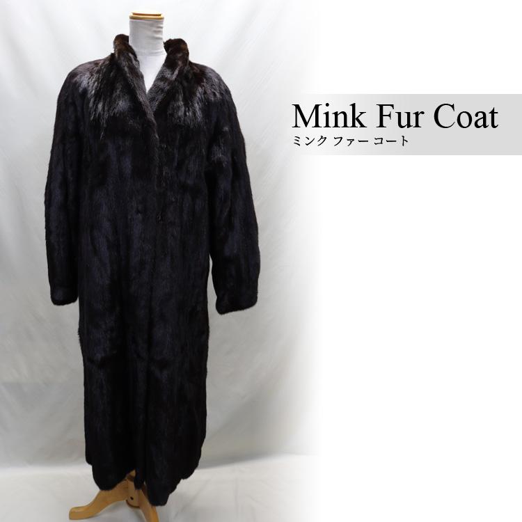 SAGA サガ ミンク ファー ロングコート ダーク : エルベートブルー