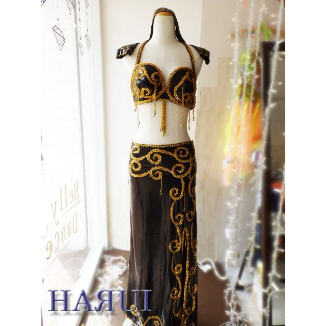 準備中 新入荷 ベリーダンス エジプト製 衣装 5点セット 黒 : Costume
