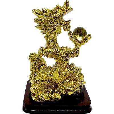 昇龍 置物 開運招福 金色 竜 ドラゴン 11cm 縁起物 金運上昇 新築祝い