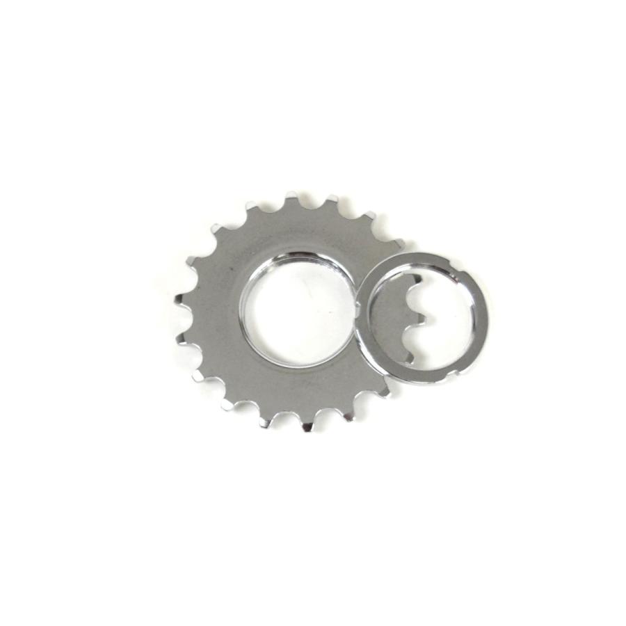 スチールコグ＆ロックリング 18T シルバー ピストコグ シングルコグ