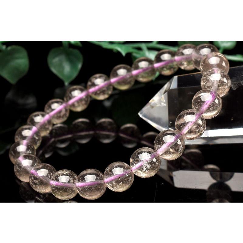 1点物】希少◇スモーキー パープルリビアングラス 8.5mm ブレスレット