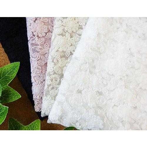 国産 透け感花柄エンブロイダリーレース 4色 【1個88cmx50cm】 4