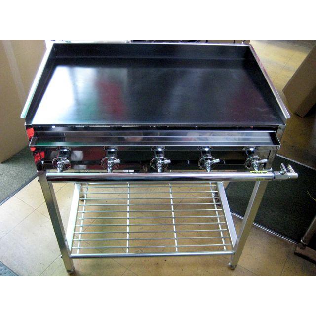 AKS 業務用 ガス式 鉄板焼き器/グリドル AK-2 (台付) 横幅760x奥行460x
