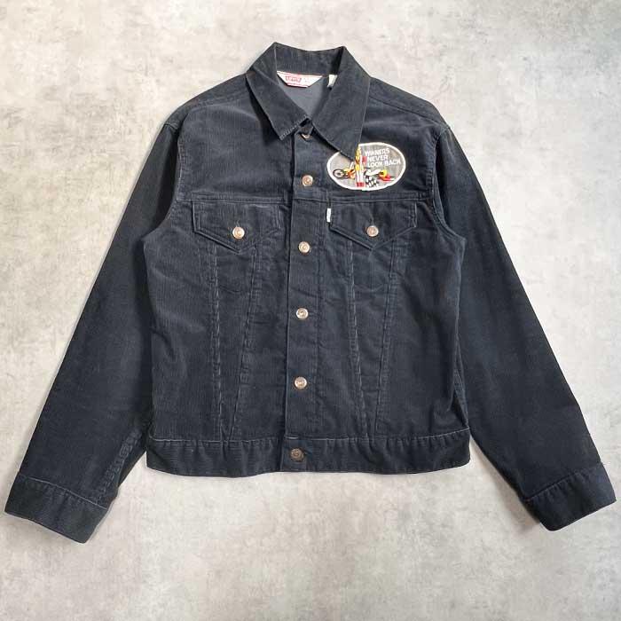 70's Levi's 70505-1517 Couduroy Trucker Jacket NAVY Size 40 Made