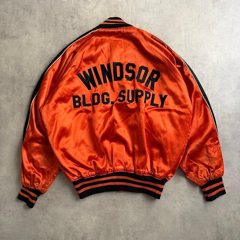 50's FELCO RAYON SATIN Varsity Jacket Orange 身幅63センチ 50年代