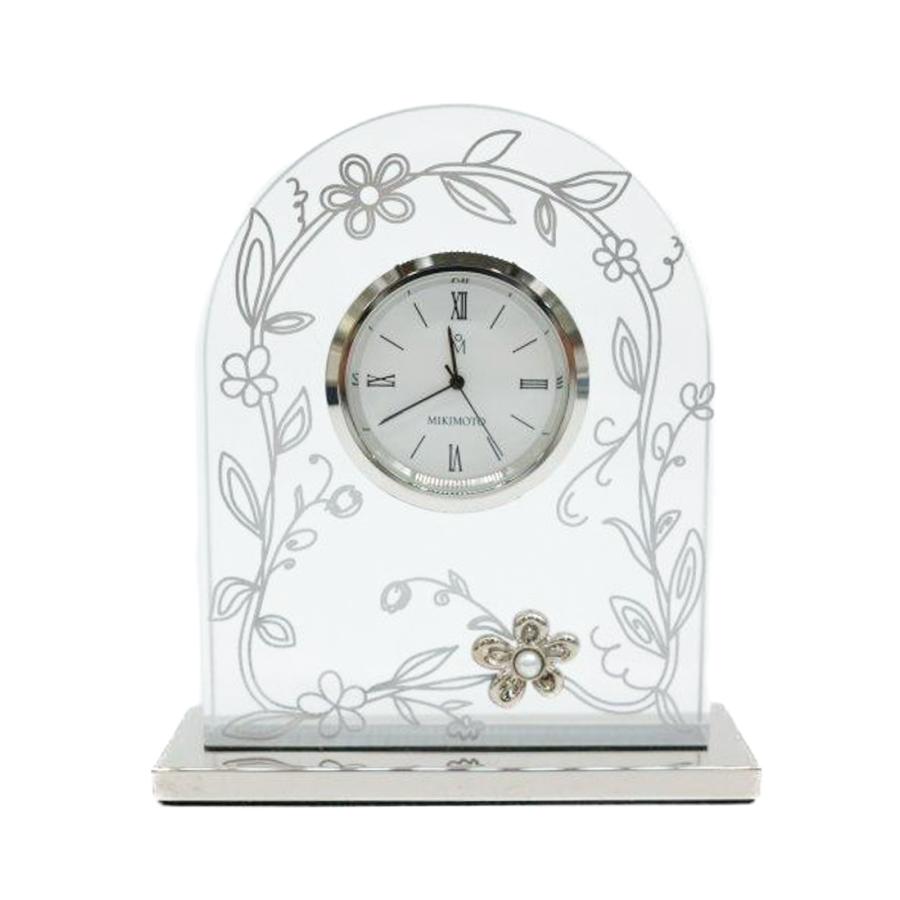 ミキモト MIKIMOTO 置時計 時計 ホワイト文字盤 パール ベビーパール
