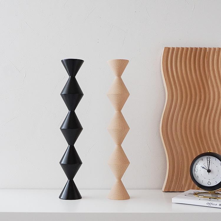 ウッドオブジェ ブラック ナチュラル おしゃれ 置物 木製 ディスプレイ