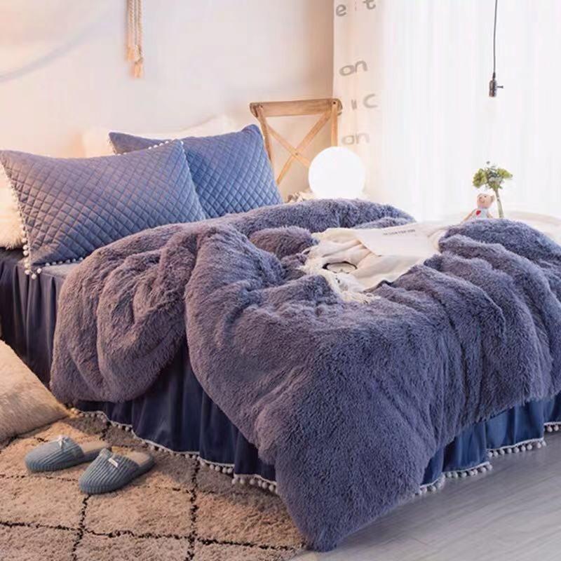 寝具 カバーセット 6色 モコモコ あったか Q1-4 ふわふわあったか