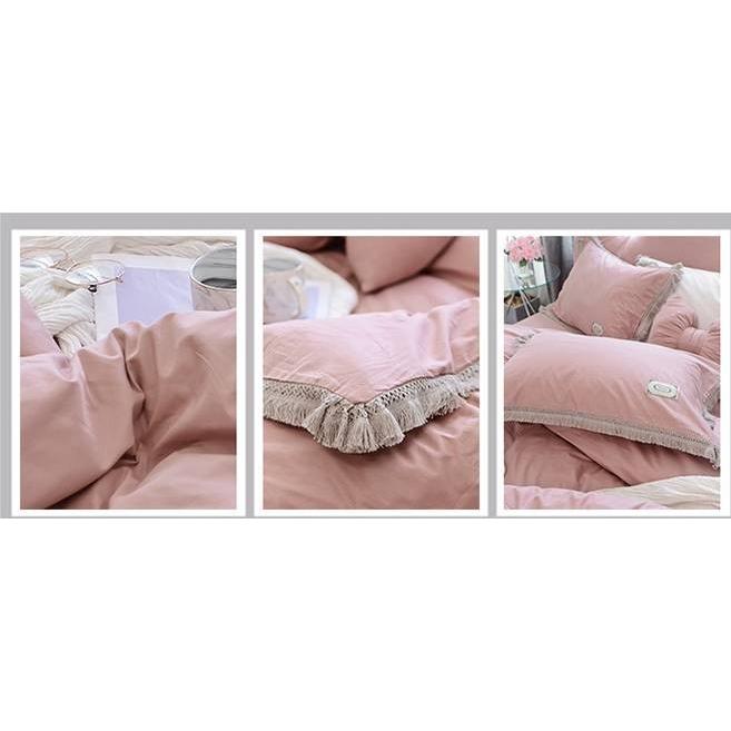 寝具 カバーセット 綿100％ 4色 ホワイト ピンク あずき色 グリーン B6