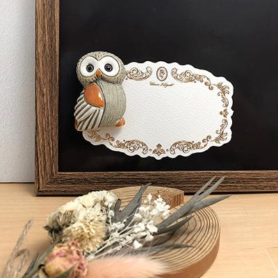 単品 送料 290円 マグネット アメリカンフクロウ M28 陶器 置物 動物