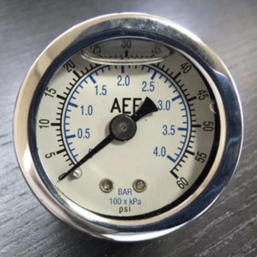 AEE オイルプレッシャーゲージ 油圧計 60PSI表示 ロゴ入り ショベル