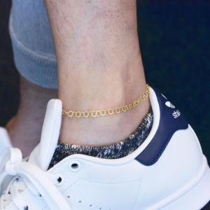 アンクレット メンズ K18 18金 ゴールド 25cm 地金 メンズアンクレット