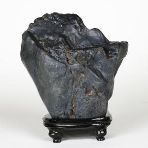 水石 「千仏石」 盆石 天然石 観賞石 岩潟石 すいせき 台座付き 現品