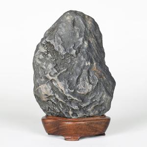 水石 「瀬田川石」 盆石 天然石 すいせき 台座付き 現品限り : 盆栽彩