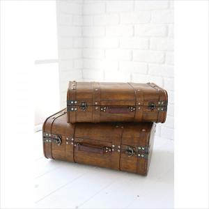 レザー トランクボックス 2個セット 収納ボックス トランクケース