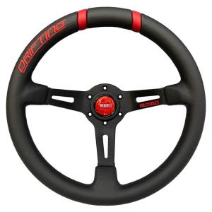 MOMO ステアリング DRIFTING（ドリフティング） ブラックレザー/レッド