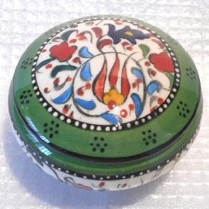 キュタフヤ陶器 蓋付き小物入れ 16 : アジア雑貨 パンパラ - 通販