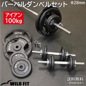 WILD FIT（ワイルドフィット） バーベルダンベルセット 140kg アイアン