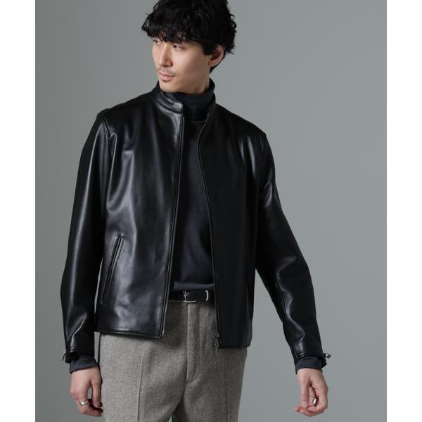 バンドカラーレザーシングルライダースジャケット : マルイ(丸井)Yahoo