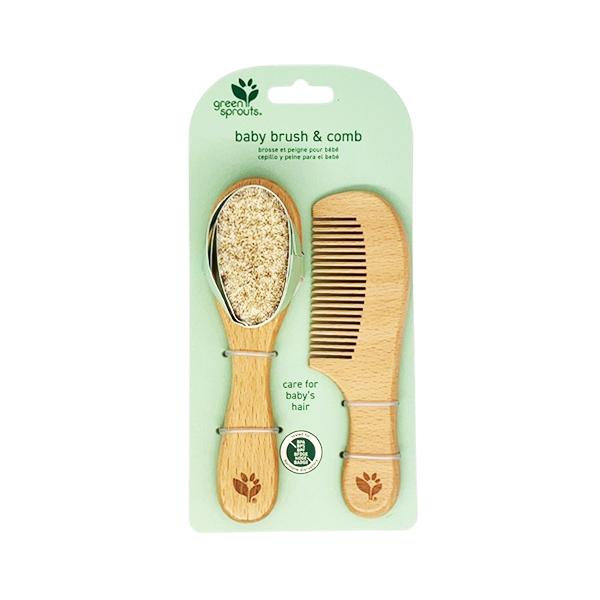 グリーンスプラウツ ベビー ブラシ＆コームセット 並行輸入品 Green