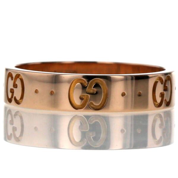 GUCCI グッチ K18PG ピンクゴールド アイコンリング ICON 平打ち