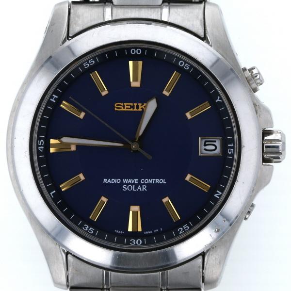 セイコー SEIKO ラウンドフェイス デイト 電波 7B22-0AY0 ソーラー