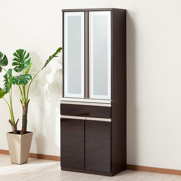 ニトリ（NITORI） 幅70cm 食器棚(アルミナ2 70DBDBR) ニトリ期間限定