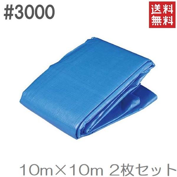 ブルーシート 10m×10m 2枚セット #3000 厚手 防水シート レジャー