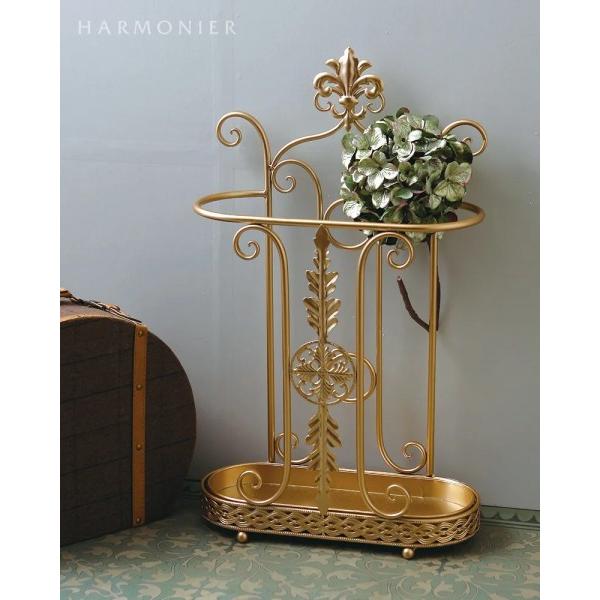 傘立て アンブレラスタンド ゴールド アイアン 金属 スリム オーバル