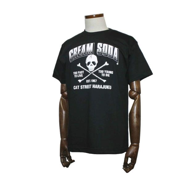 クリームソーダ（CREAM SODA） CS ロッカヘブンTシャツ ブラック