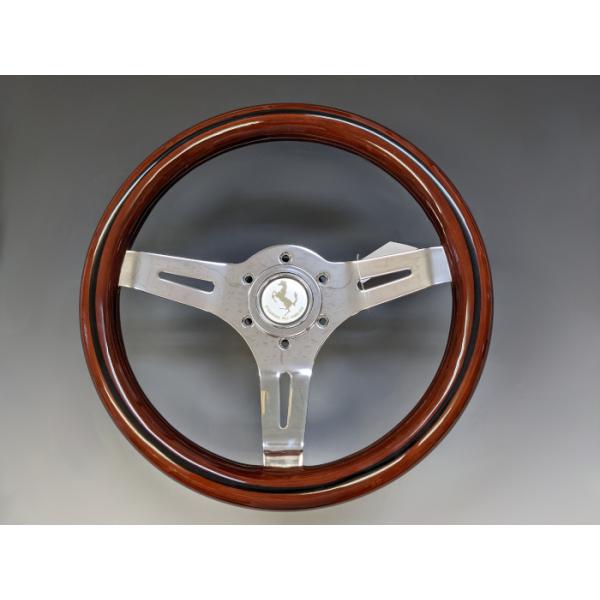 エ*ン様 ウッドステアリング3本スポーク 35パイ TESTA エ*ン様