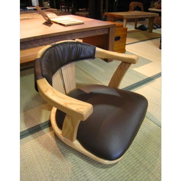 良品】木下家具 回転式 座椅子 和モダン 2脚セット 天然タモ材